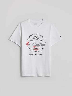 Obrázek produktu T-shirt regular s potiskem pánské - bílé 4F