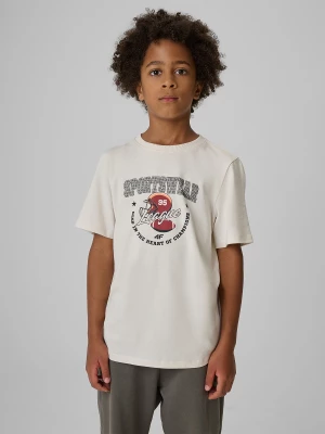 Obrázek produktu T-shirt regular s potiskem chlapecký - krémový 4F bílý