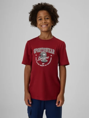 Obrázek produktu T-shirt regular s potiskem chlapecký - červený 4F