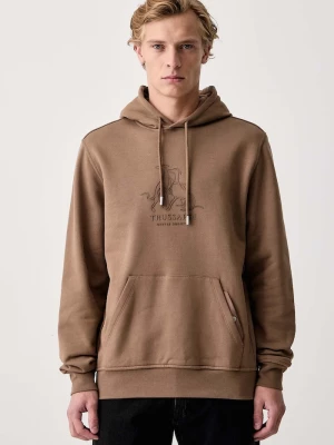 Obrázek produktu Trussardi mikina s kapucí pánská bavlněná hnědá