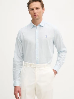 Obrázek produktu U.S. Polo Assn. košile pánská s bavlnou LINEN BLEND LS modrá