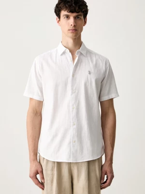 Obrázek produktu U.S. Polo Assn. košile pánská s příměsí lnu LINEN BLEND SS bílá