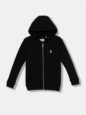 Obrázek produktu U.S. Polo Assn. rozepínací mikina s kapucí dětská s bavlnou černá
