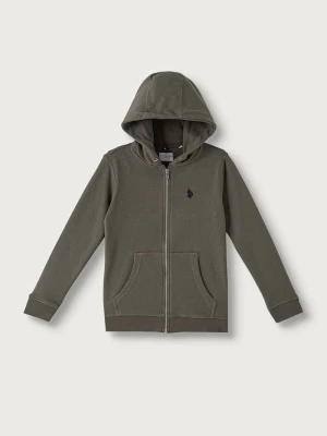 Obrázek produktu U.S. Polo Assn. rozepínací mikina s kapucí dětská s bavlnou zelená