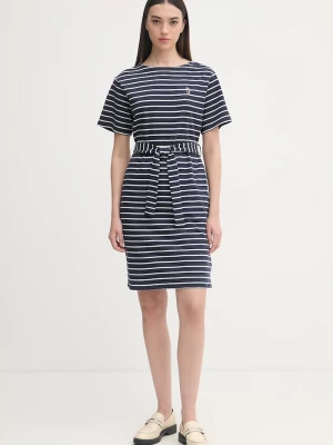 Obrázek produktu U.S. Polo Assn. šaty bavlněné BOAT NECK BOXY SLEEVE STRIPE MIDI námořnická modř