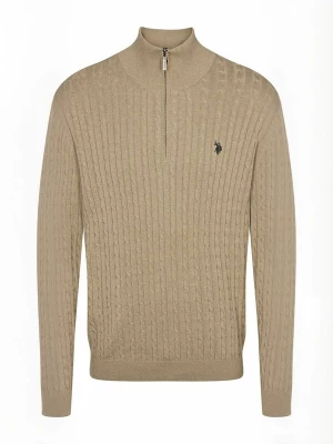 Obrázek produktu U.S. POLO ASSN. Svetr ' UMRomeo Half-zip ' béžový melír