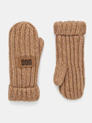 Obrázek produktu UGG Dětské rukavice s příměsí vlny CHUNKY MITTEN hnědá