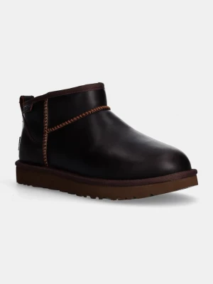 Obrázek produktu UGG Kožené sněhule UGG Classic Ultra Mini Lthr Regen hnědá