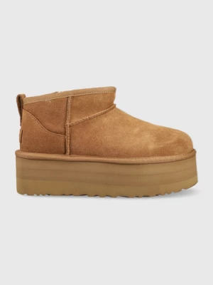 Obrázek produktu UGG Semišové sněhule UGG W Classic Ultra Mini Platform hnědá
