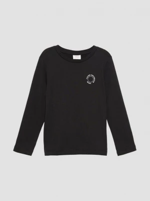 Obrázek produktu Unisex bavlněný top s dlouhým rukávem a drobným potiskem s.Oliver černá