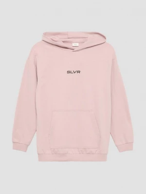 Obrázek produktu Unisex mikina s kapucí, klokaní kapsou a předním potiskem s.Oliver růžová