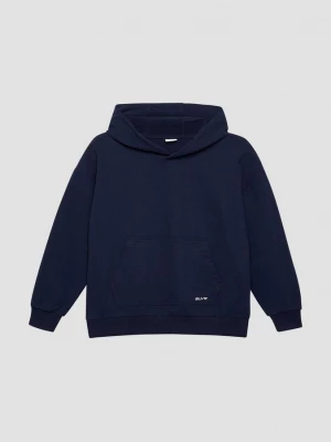 Obrázek produktu Unisex mikina s kapucí nadměrné velikosti s klokaními kapsami a potiskem nápisů s.Oliver modrá