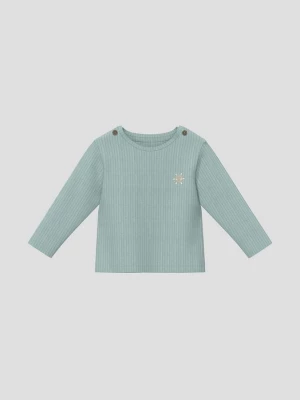 Obrázek produktu Unisex tričko s dlouhým rukávem, žebrovanou strukturou a výšivkou s.Oliver tyrkysová