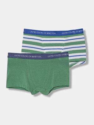 Obrázek produktu United Colors of Benetton boxerky dětské bavlněné s elastanem 2-pack zelená