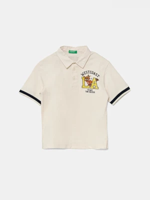 Obrázek produktu United Colors of Benetton Dětská bavlněná polokošile United Colors of Benetton béžová