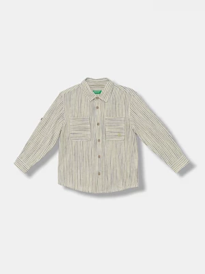 Obrázek produktu United Colors of Benetton dětská košile se lnem zelená