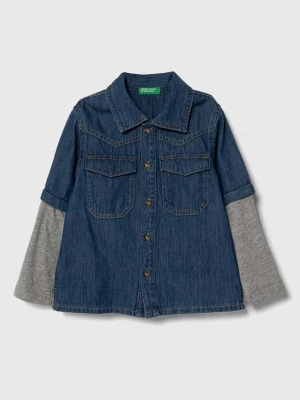 Obrázek produktu United Colors of Benetton Dětská riflová košile United Colors of Benetton námořnická modř