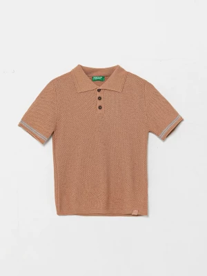 Obrázek produktu United Colors of Benetton Dětské polo tričko ze lněné směsi United Colors of Benetton hnědá
