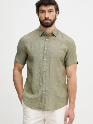 Obrázek produktu United Colors of Benetton košile pánská lněná zelená