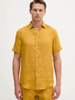 Obrázek produktu United Colors of Benetton košile pánská lněná žlutá