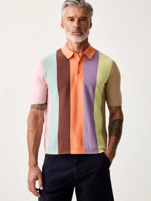 Obrázek produktu United Colors of Benetton svetrové polo pánské bavlněné oranžová