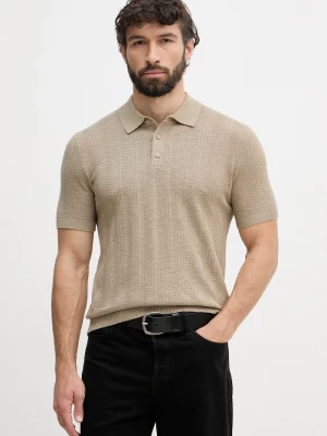 Obrázek produktu United Colors of Benetton svetrové polo pánské s příměsí lnu zelená