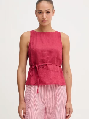 Obrázek produktu United Colors of Benetton top dámský lněný červená
