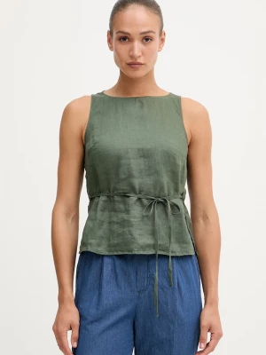 Obrázek produktu United Colors of Benetton top dámský lněný zelená
