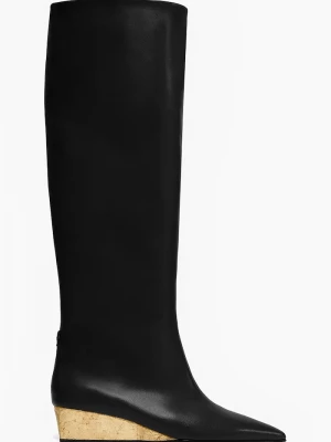 Obrázek produktu Vanda Novak kozačky nad kolena na platformě dámské kožené Sophia Deep Black