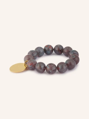 Obrázek produktu Vanessa Baroni Náramek Beads Flex tmavě šedá / zlatá