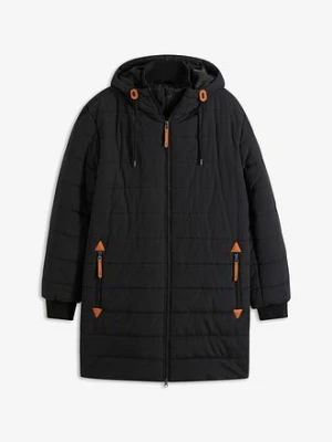 Obrázek produktu Vatovaná prošívaná parka s kapucí a detaily z imitace kůže BonPrix