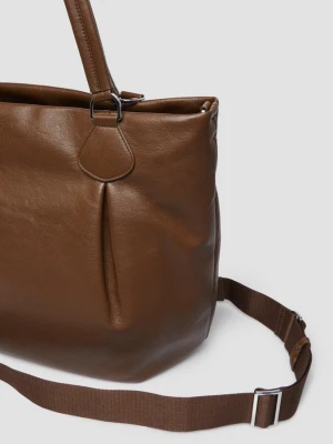 Obrázek produktu Velká kabelka z imitace kůže, s vyraženým logem a odnímatelným ramenním popruhem s.Oliver hnědá