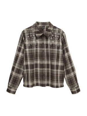 Obrázek produktu VERO MODA Halenka 'VMSANITA' krémová / světle hnědá / tmavě hnědá / stříbrná