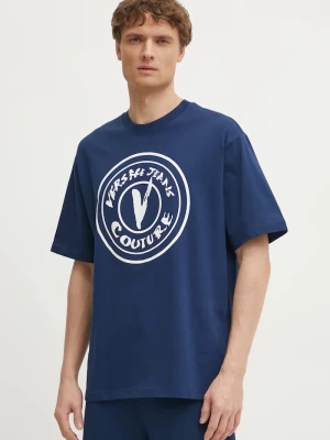 Obrázek produktu Versace Jeans Couture Bavlněné tričko Versace Jeans Couture námořnická modř