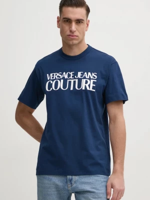 Obrázek produktu Versace Jeans Couture Bavlněné tričko Versace Jeans Couture námořnická modř