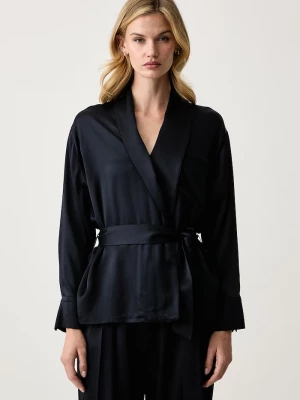 Obrázek produktu Victoria Beckham košilová halenka dámská s acetátem Alba námořnická modř
