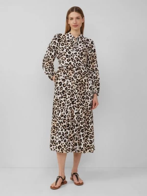 Obrázek produktu Viskózové šaty v délce midi, s leopardím vzorem s.Oliver krémová
