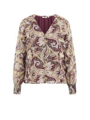 Obrázek produktu WE Fashion Halenka kari / zelená / bobule / bílá