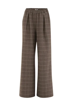 Obrázek produktu WE Fashion Kalhoty se sklady v pase hnědá / mokka / černá