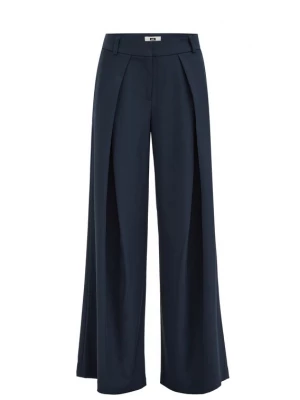 Obrázek produktu WE Fashion Kalhoty se sklady v pase marine modrá