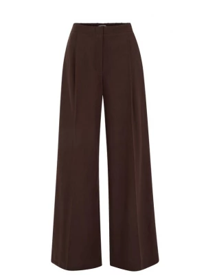 Obrázek produktu WE Fashion Kalhoty se sklady v pase tmavě hnědá