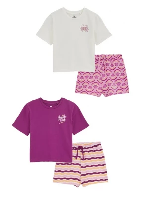 Obrázek produktu WE Fashion Pyžamo fialová / pastelově oranžová / růžová / offwhite