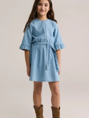 Obrázek produktu WE Fashion Šaty kouřově modrá / bílá