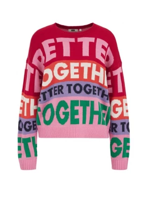 Obrázek produktu WE Fashion Svetr zelená / růžová / tmavě červená / bílá