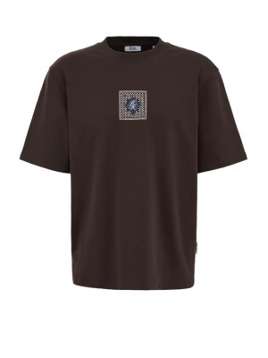 Obrázek produktu WE Fashion Tričko modrá / tmavě hnědá / bílá