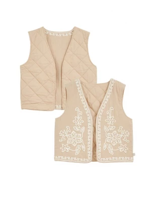 Obrázek produktu WE Fashion Vesta béžová / bílá