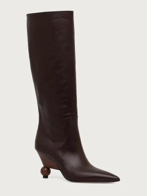 Obrázek produktu Weekend Max Mara kozačky nad kolena dámské kožené hnědá