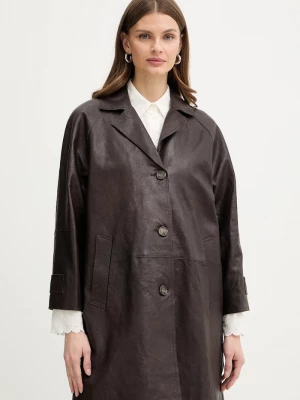 Obrázek produktu Weekend Max Mara Kožený kabát Weekend Max Mara CAMINO hnědá