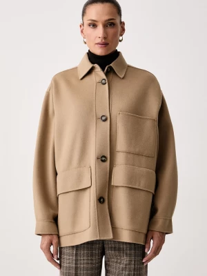 Obrázek produktu Weekend Max Mara krátký kabát dámský vlněný WKDFOLK béžová