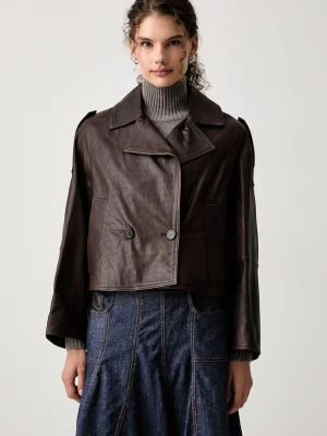 Obrázek produktu Weekend Max Mara krátký trenčkot dámský kožený WKDFELINO hnědá